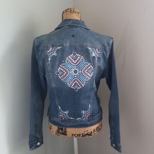 Christine Alexander Bejeweled Denim Jacket Size S